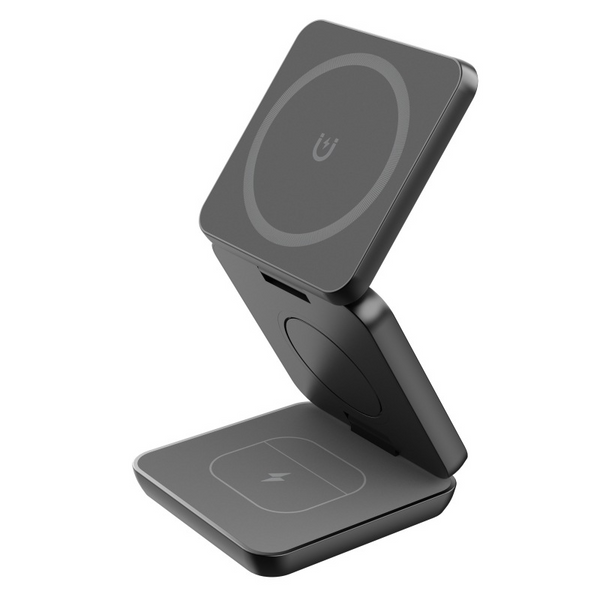 Magnetic Wireless Charging Stand — 3-in-1 Foldable Charger for Phone, Watch & Earbuds