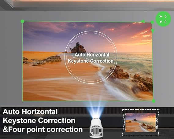 Mini Projector 4K — Portable WiFi 6 Smart Projector, 200" Display