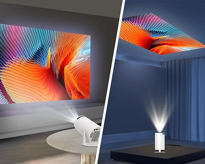 Mini Projector 4K — Portable WiFi 6 Smart Projector, 200" Display