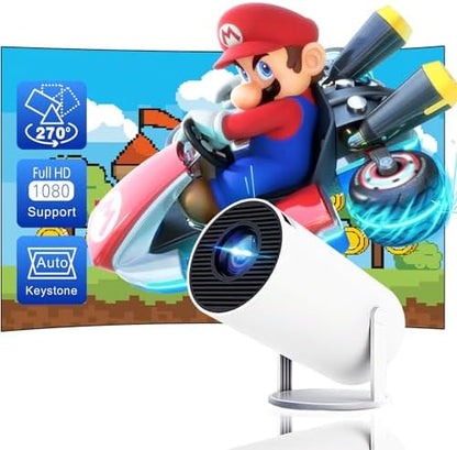 Mini Projector 4K — Portable WiFi 6 Smart Projector, 200" Display